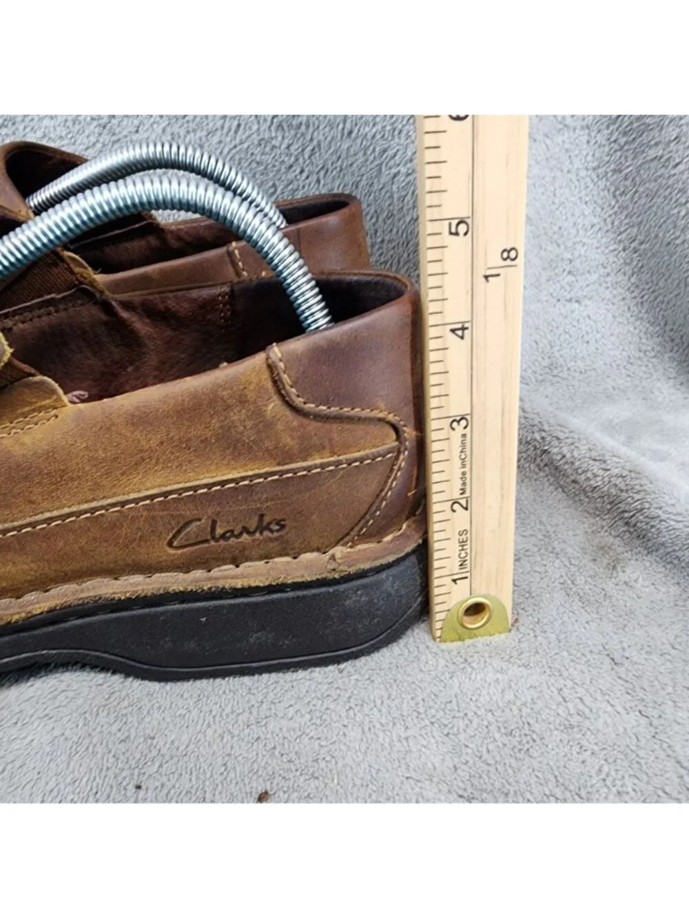 Clarks Shoes Mens Size 9 Brown Leather Senator Slip On Loafers *Read*